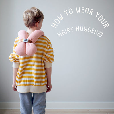How to wear your Hairy Hugger, Hairy Hugger, Weighted Sensory Toy, Therapeutic Sensory, Tactile Sensory, Comfort
