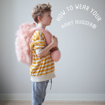 How to wear your Hairy Hugger, Hairy Hugger, Weighted Sensory Toy, Therapeutic Sensory, Tactile Sensory, Comfort